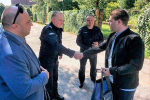 Wizyta gruzińskiego delegata, spotkanie z kadrą kierowniczą komendy w Piotrkowie Trybunalskim.