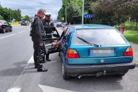 policjanci z motocyklistami podczas wspólnej akcji