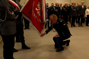 Uroczysta zbiórka z okazji zdania obowiązków na stanowisku Komendanta Miejskiego Policji w Piotrkowie Trybunalskim - insp. Krzysztofa Dąbrowskiego.