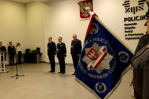 Uroczysta zbiórka z okazji zdania obowiązków na stanowisku Komendanta Miejskiego Policji w Piotrkowie Trybunalskim - insp. Krzysztofa Dąbrowskiego.