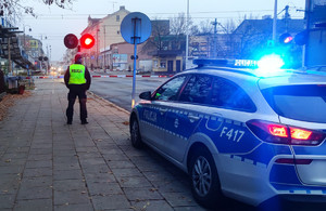 Policjanci podczas działań.