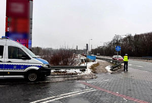 Policjanci podczas przeprowadzanych działań.