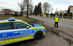 Policjanci podczas działań w rejonach przejść dla pieszych.