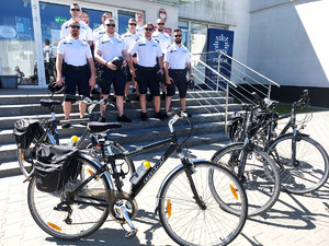 Policjanci patroli rowerowych - zdjęcie poglądowe z 2022 roku.
