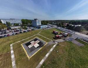 Widok z góry na lądowisko.