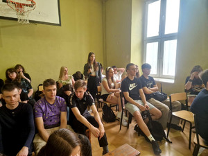 Uczniowie podczas debaty.