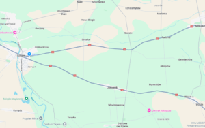 Mapa miejsca utrudnień.