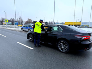 Policjant podczas akcji "Trzeźwy Poranek".