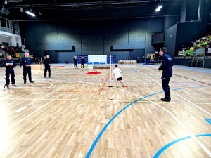 Chłopiec podczas zmagań w trakcie konkursu.