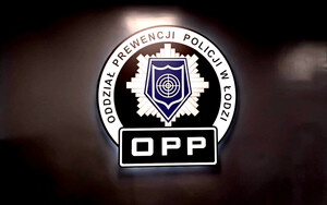 Logo Oddziału Prewencji Policji w Łodzi.