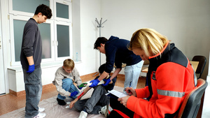 Zawodnicy podczas rozpoczęcia turnieju.